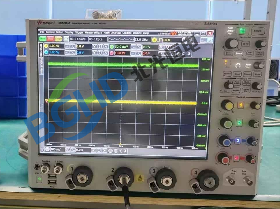 是德科技示波器通道2故障,基线偏置较大,无法测量 维修案例